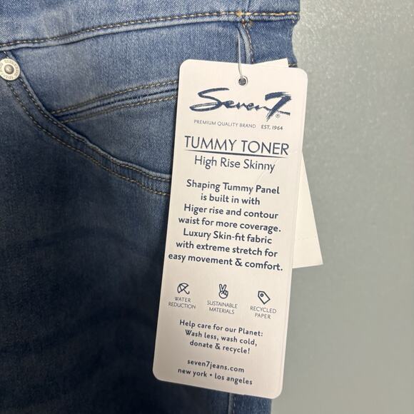 NWT Seven7 Plus High-Rise Tummy Toner Skinny Jean Lunar New Women’s Spot 24W - Picture 2 of 7